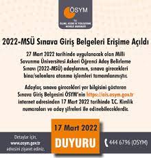 ÖSYM on Twitter: "2022-MSÜ Sınava Giriş Belgeleri Erişime Açıldı  https://t.co/jKWJAf5iUF https://t.co/kJCzLCbm1J" / Twitter