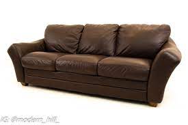 cau d ax mid century leather sofa
