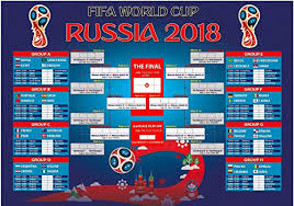 Fancy Print Russia 2018 World Cup Poster Matches World Cup Schedule Wall Chart 2018 Wall Decoration For Football Fans No Tear Waterproof A2