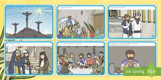 7 unterrichtsmaterialien in digitaler und in gedruckter form. Ostern Bildergeschichte Din A4 Karteikarten Teacher Made
