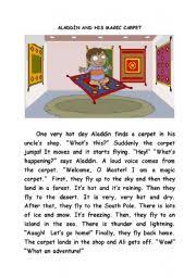 aladdin and his magic carpet esl