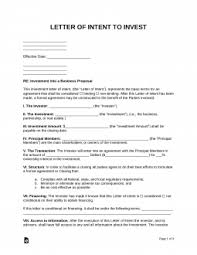 investment letter of intent