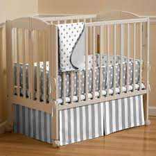 cute gray polka dots crib bedding