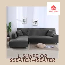 Light Gray Plain Sofa Cover Set Sofa