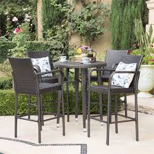 Brown Wicker 32 5 Round Bar Table Set