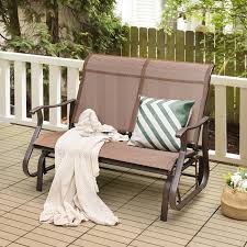 2 Person Patio Glider Bench With High