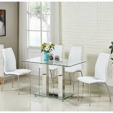 Jet Small Clear Glass Dining Table With