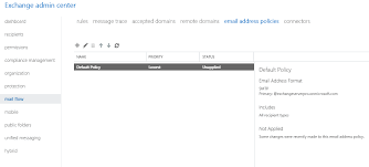 office 365 email address policies