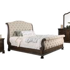 panel queen bed in rustic natural tone