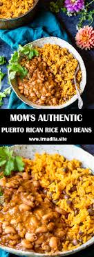 They are made with red beans or pink beans and are served with white rice. Mom S Authentic Puerto Rican Rice And Beans Recipes Bean Recipes Rice And Beans Recipe Spanish Rice And Beans