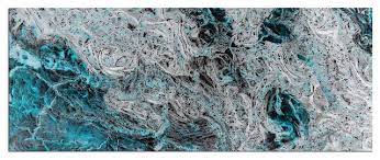 storm turquoise abstract metal wall