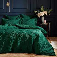 lux embroidered art deco leaves quilted