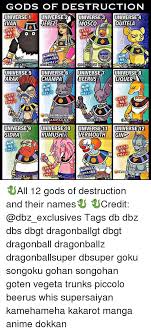 Back to dragon ball, dragon ball z, dragon ball gt, dragon ball super, or to character index page. 25 Best Memes About 12 Gods Of Destruction 12 Gods Of Destruction Memes