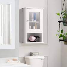 Gymax Wall Mounted Bathroom Cabinet Storage Organize Hanging Medicine Adjustable Shelf