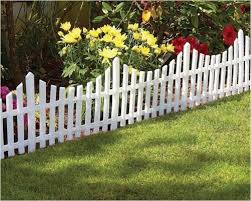4 mini white garden picket fence panels