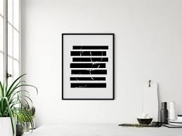 Minimalist Black White Stripes Wall Art