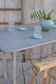 rectangular zinc topped garden table
