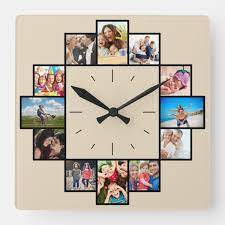 Photo Collage Square Wall Clock