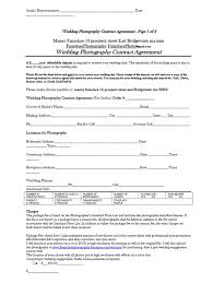 Photography Contracts Wedding Photography Contract Template Bonsai