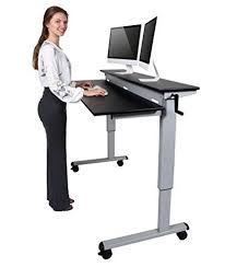 You'll want to figure out the perfect heights that work for you, both sitting and standing, and then make a note of how many times you turn the crank to get there. Crank Adjustable Sit To Stand Up Desk With Heavy Duty Steel Frame