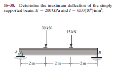 16 38 determine the maximum deflection