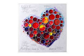 Work Of Heart Red Mixed Media Wall Art