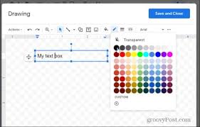 format a text box in google docs