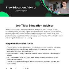 free education advisor job description