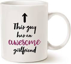 They'll make a cute valentine's day gift for him or her, especially alongside a funny valentine's card. Amazon Com Mauag Valentines Day Gifts Boyfriend Coffee Mug This Guy Has An Awesome Girlfriend Funny Mug For Boyfriend 11 Oz Present Ideas Cup Kitchen Dining