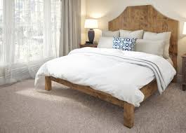 Rustic Hardwood Bed With Notched