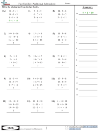 Fact Family Worksheets Free Commoncoresheets