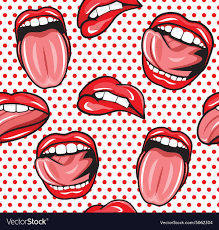 lips pop art seamless pattern royalty