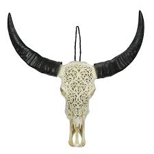 Hand Carved Cow Skull Wall Art Real