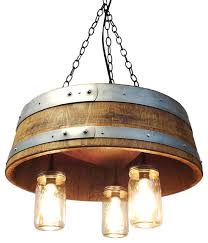 1 4 Wine Barrel Mason Jar Hanging Pendant Light Eclectic Pendant Lighting By Central Coast Creations