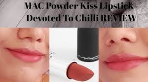 Other mac powder kiss shades i still want to. Mac Powdered Kiss Lipstick Devoted To Chilli Lipswatch Brown Skin Youtube