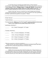Sample Parent Teacher Conference Form 9 Examples In Word Pdf