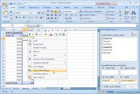 ms excel 2007 show totals as a