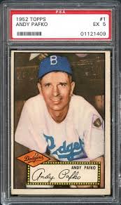Most baseball fans may not recognize pafko but most baseball card collectors do. Lot Detail 1952 Topps 1 Andy Pafko Psa 5 Ex