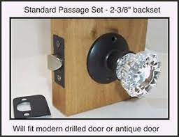 fluted crystal glass passage knob set