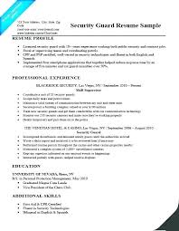Fresh Security Guard Objective For Resume And Supervisor