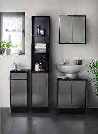 black mirrored bathroom furniture range