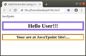 how to add border in html javatpoint