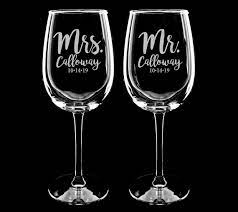 Mr And Mrs Wine Glasses Set Of 2