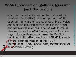 Although most scientific reports use the imrad format, there are some exceptions. Imrad
