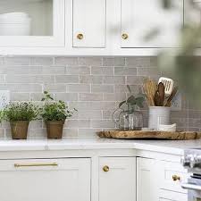 White Brick Pattern Kitchen Tiles