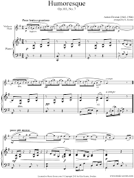 Music sales at sheet music plus. Op 101 No 7 Humoresque Violin Easy Piano Sheet Music By Antonin Dvorak