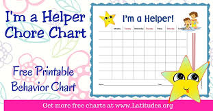 Free Chore Chart Im A Helper Acn Latitudes