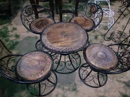 Black Wrought Iron Center Table And