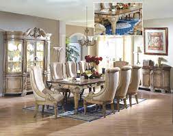Today's buyer is really loving the gold and silver finishes with ornate carvings and massive table size. 37 Stunning Modern Formal Dining Room Sets Solid Wood Dining Room Formal Dining Room Furniture Formal Dining Tables