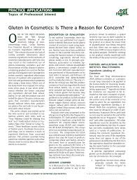 pdf gluten in cosmetics is there a